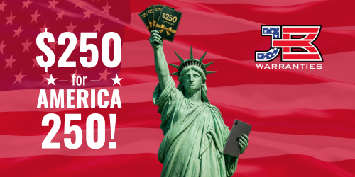 JB Warranties Celebrates America 250 - $250 Gift Card Giveaway